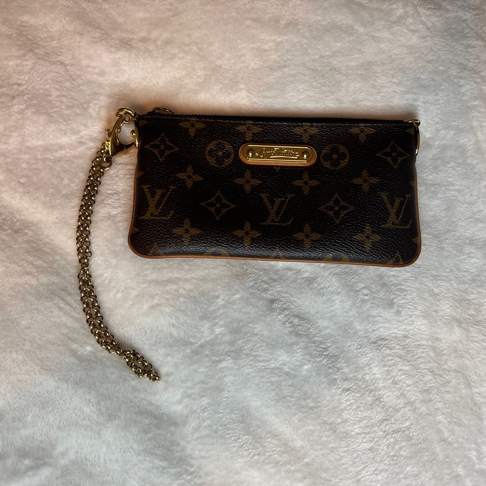 Authentic Louis Vuitton Damier Ebene Milla MM Monogram Pochette - LIKE NEW